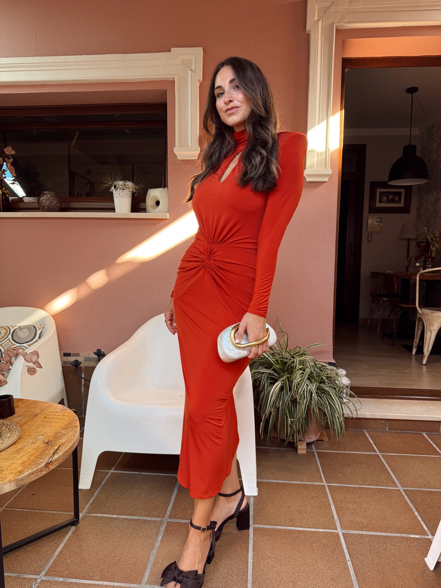 VESTIDO MARGARITA TEJA