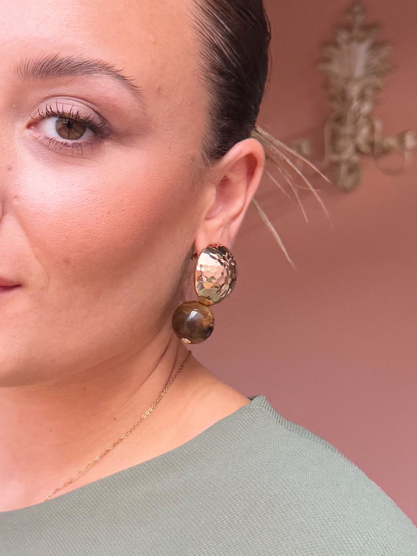 PENDIENTES BORLÓN MARRÓN