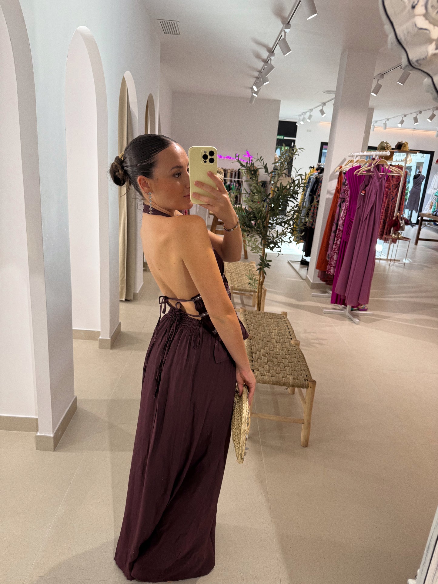FALDA SET MARÍA BERENJENA