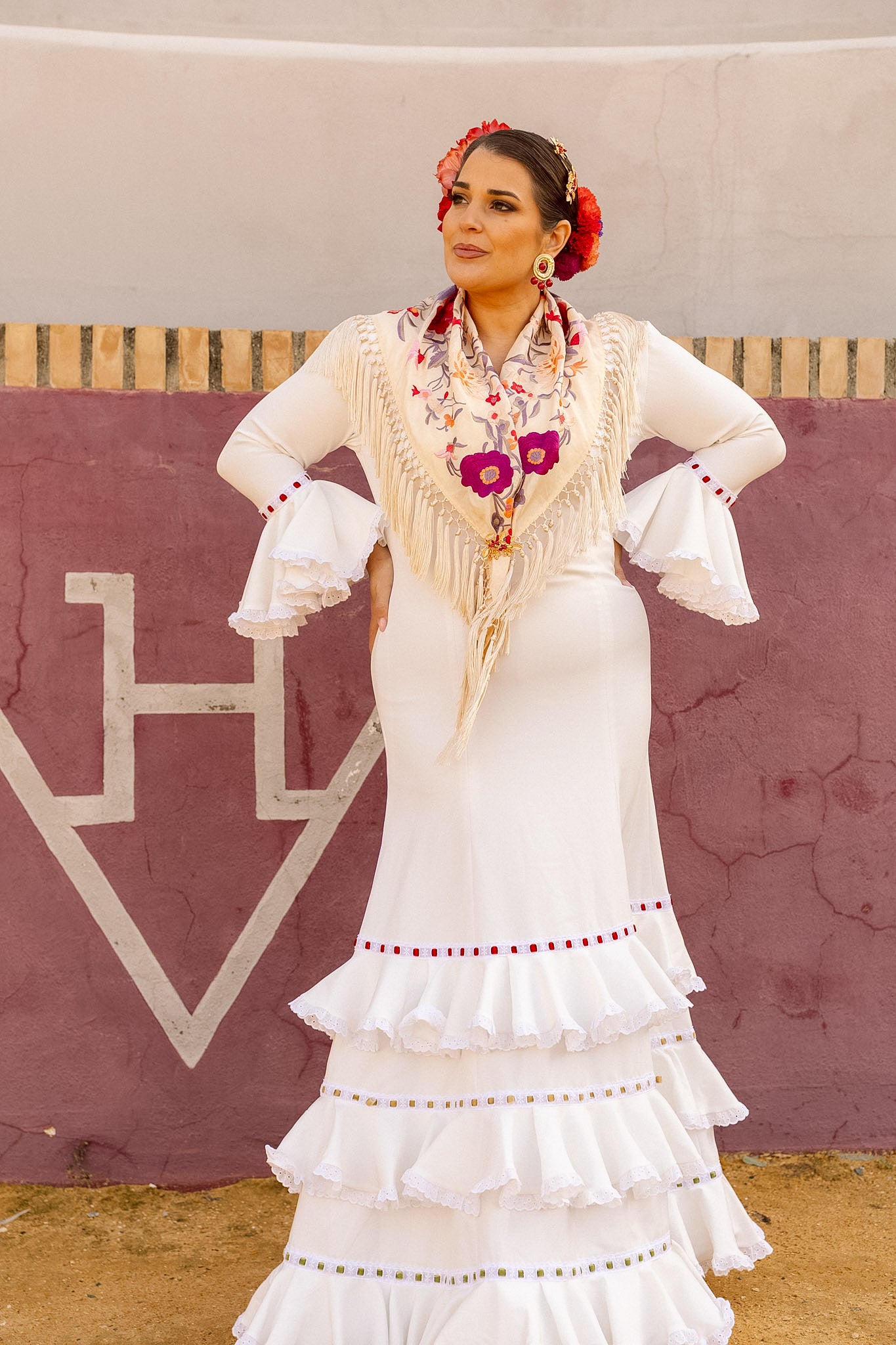 VESTIDO PEONÍA BLANCO CINTA COLORES