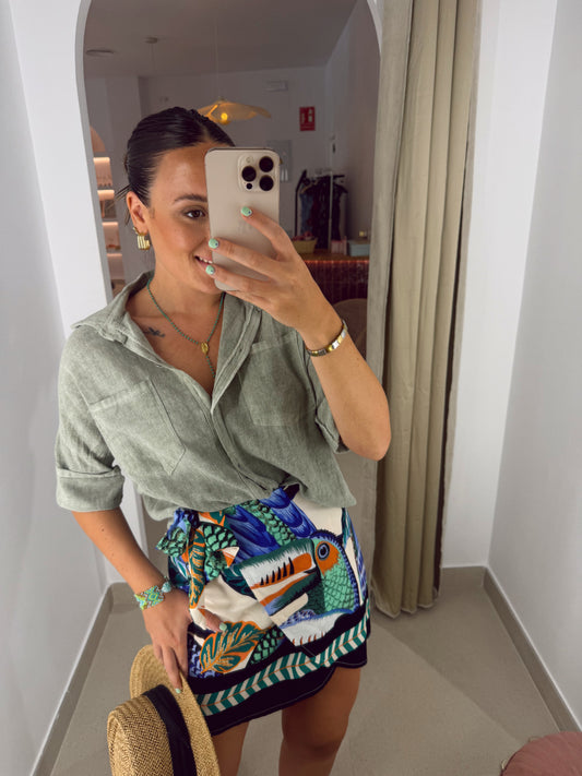 CAMISA ALGODÓN BOLSILLOS CAQUI