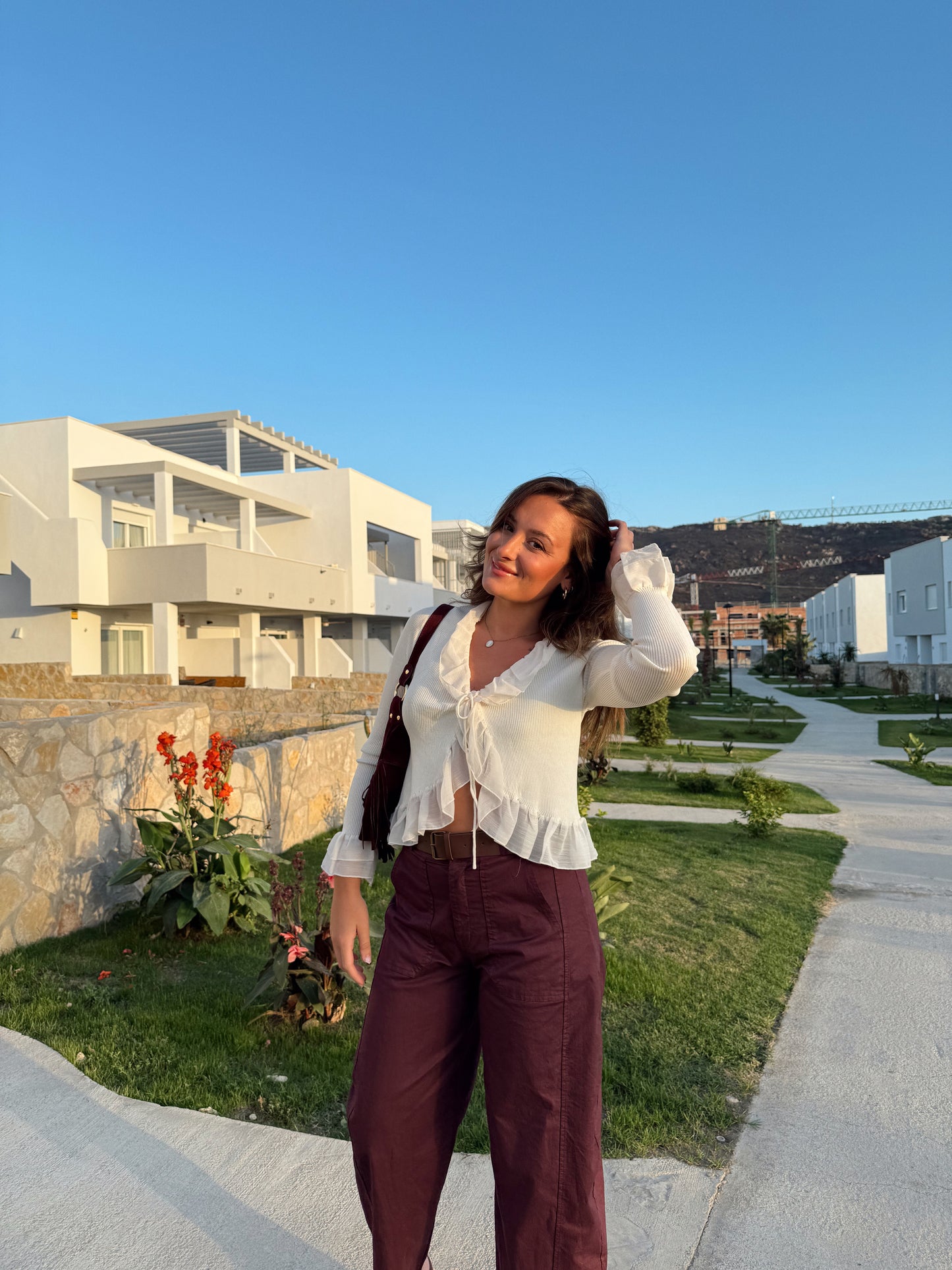 BLUSA CANALÉ VOLANTE GASA BIEGE