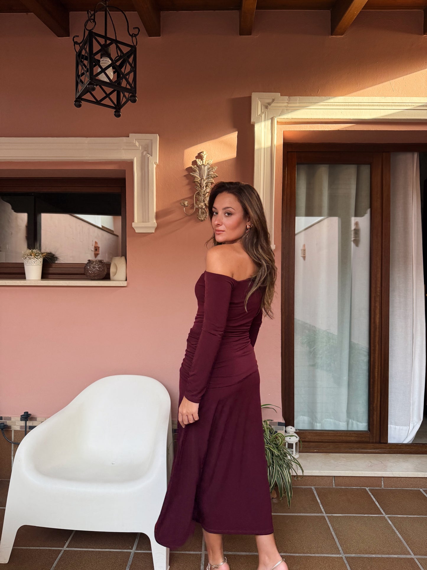 VESTIDO GEORGIA BURDEOS o MARRÓN