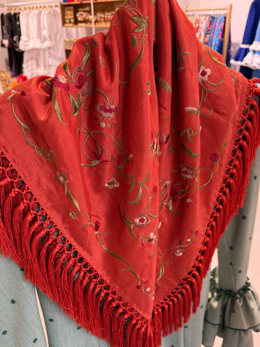 MANTÓN CUADRADO TEJA