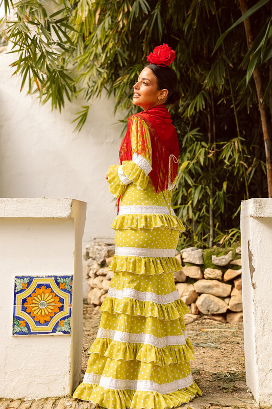 VESTIDO SEVILLA LIMA/BLANCO ENTREDOS BLANCO