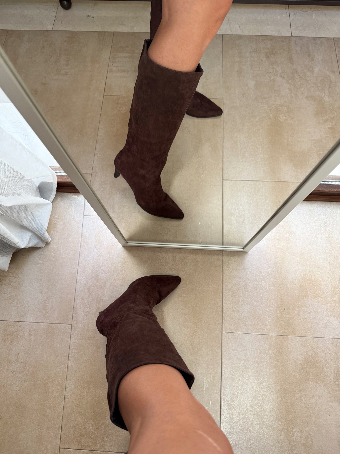 BOTAS ALTAS TACÓN KITTEN MARRÓN