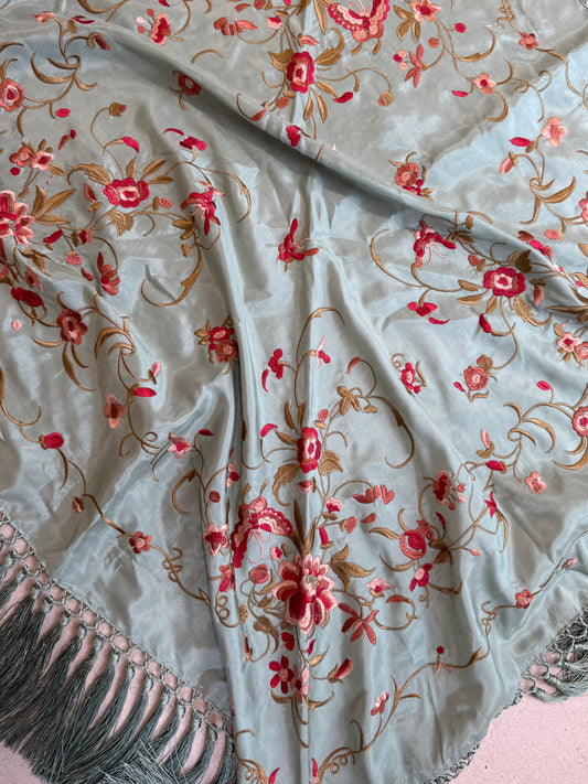 MANTÓN CUARDADO AGUA EMPOLVADO