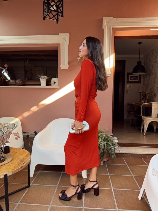 VESTIDO MARGARITA TEJA