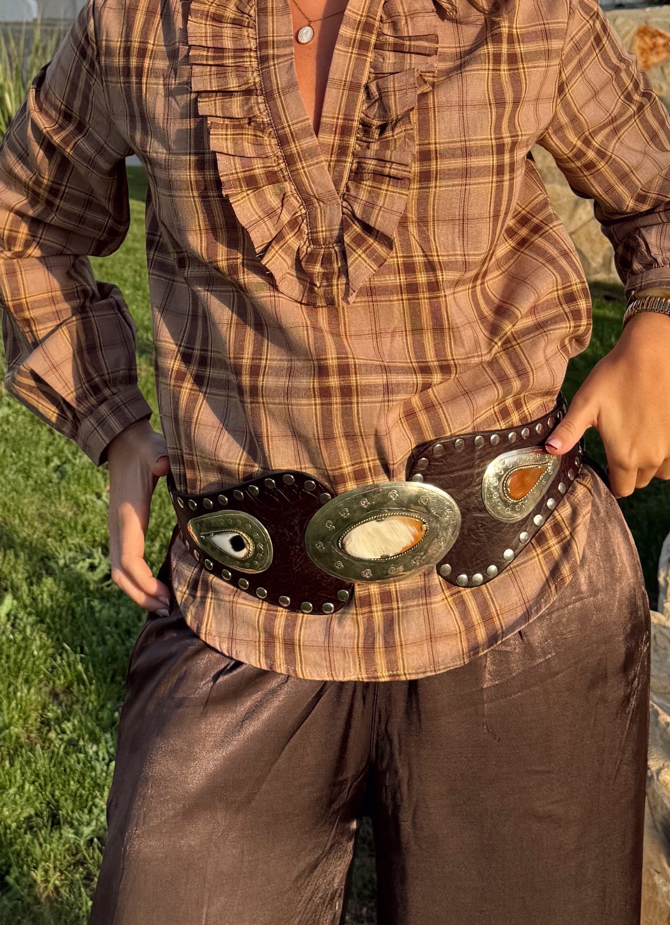 CINTURÓN COWBOY PIEL MARRÓN