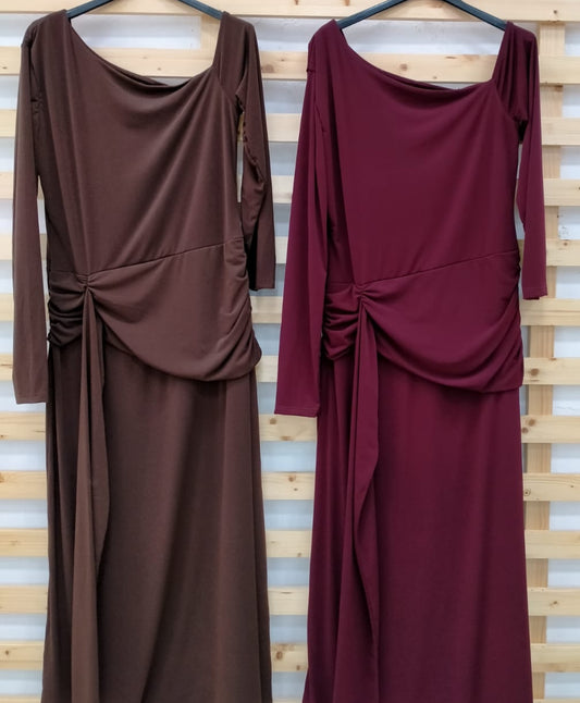 VESTIDO GEORGIA BURDEOS o MARRÓN