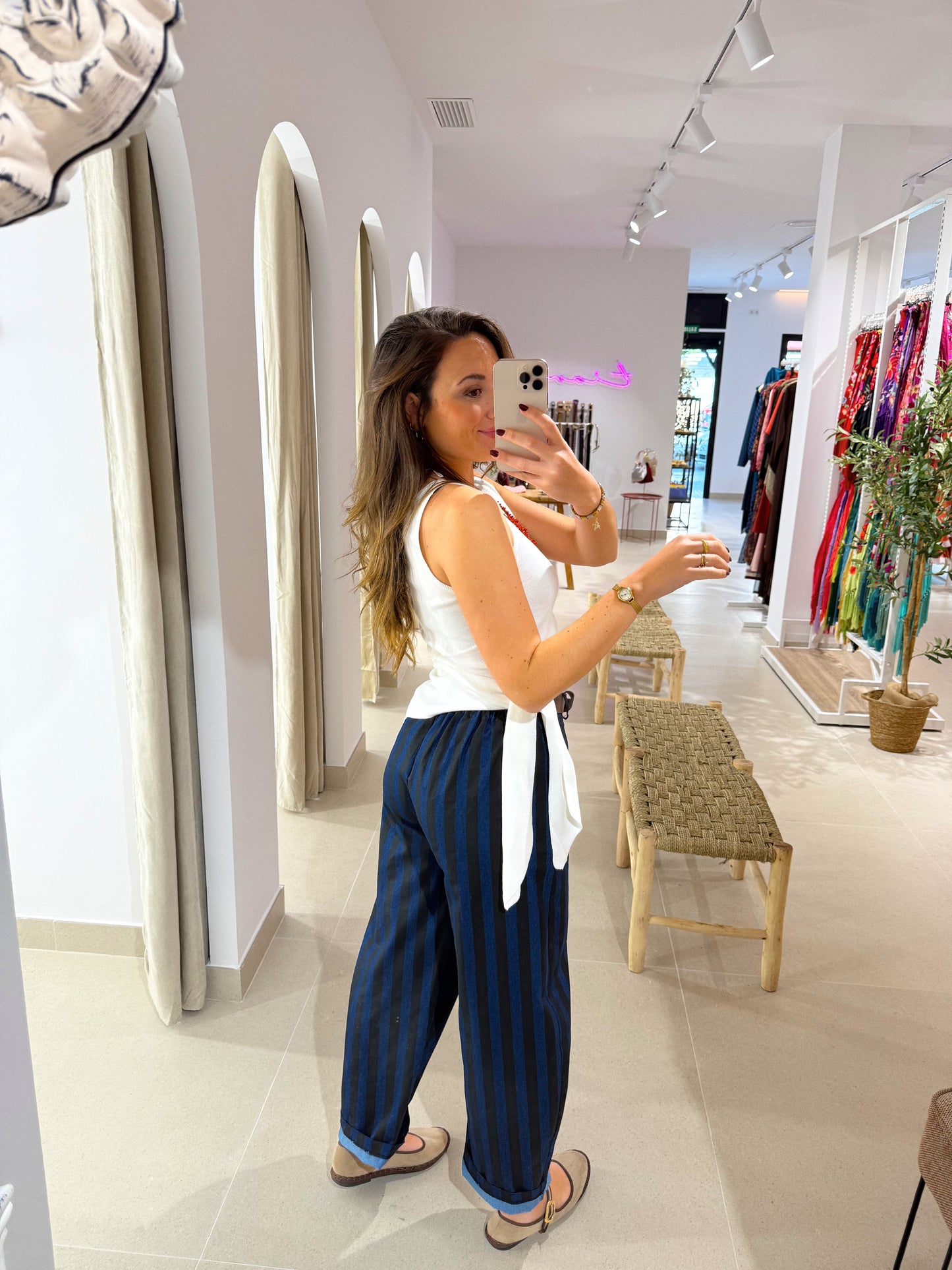 PANTALÓN BARREL DENIM RAYAS