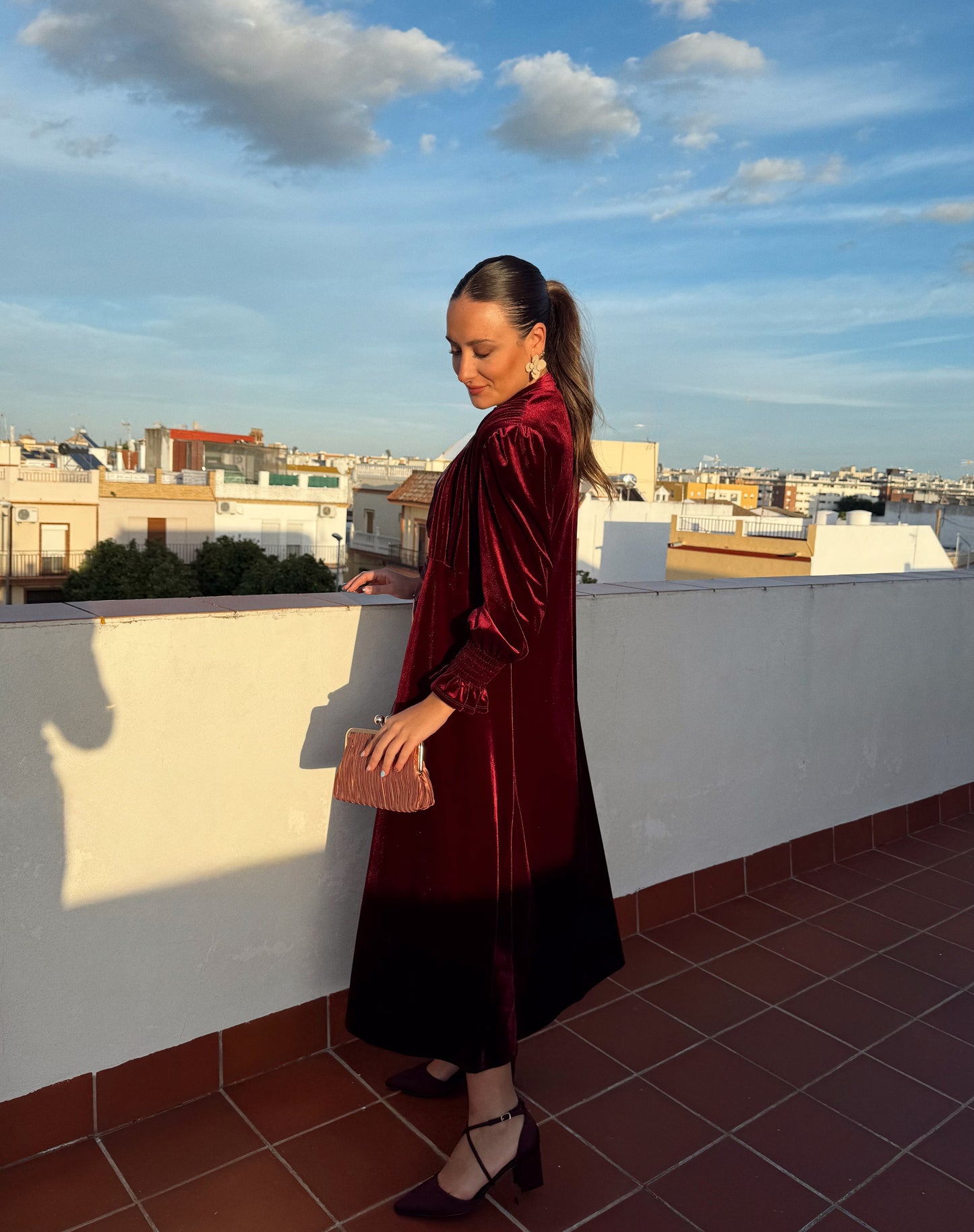 KAFTANE TERCIOPELO BURDEOS