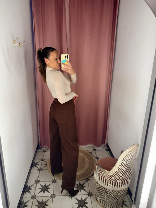 JEANS BARREL CHOCOLAT