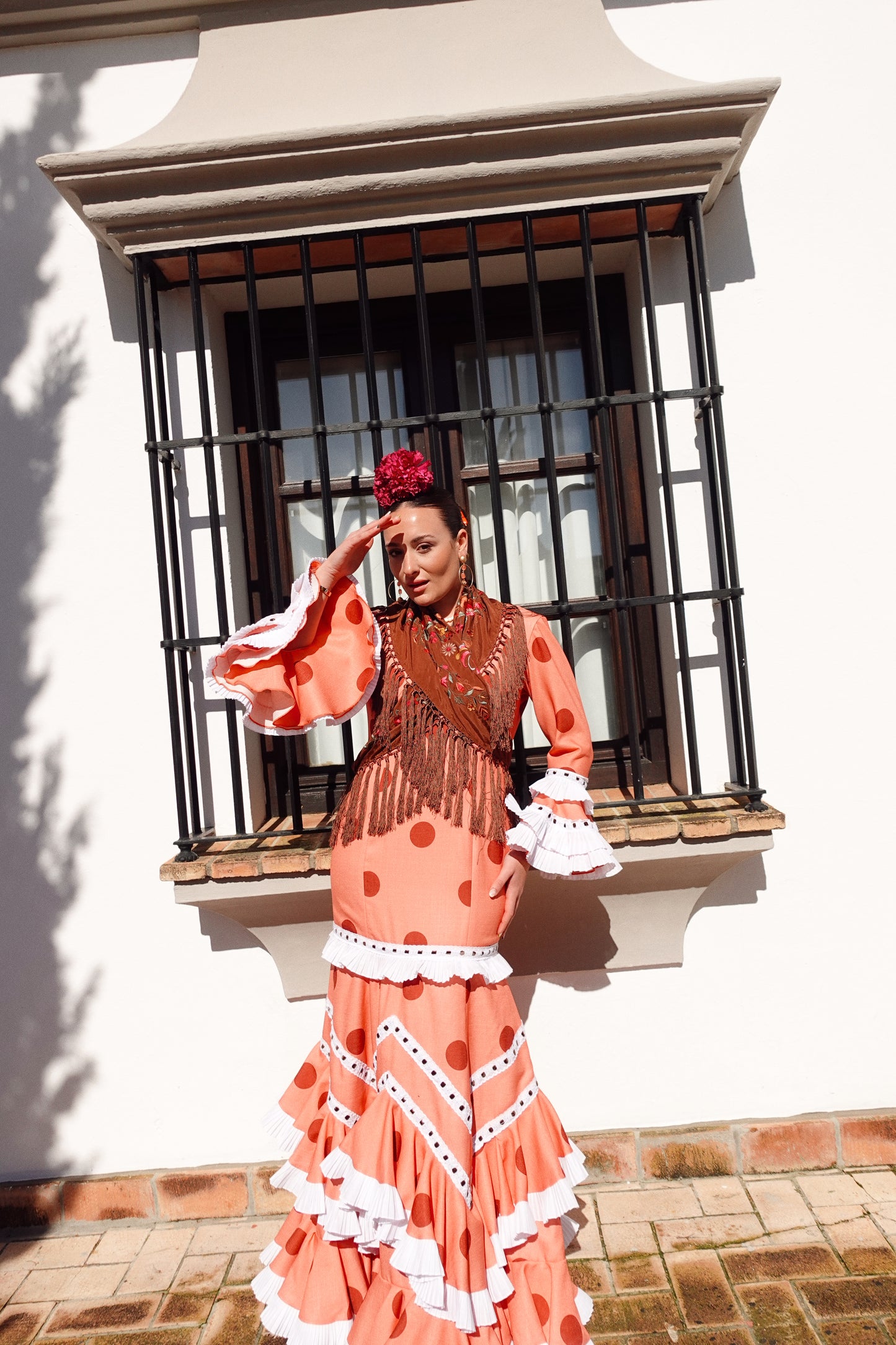 VESTIDO CANASTERA TEJA LUNARES