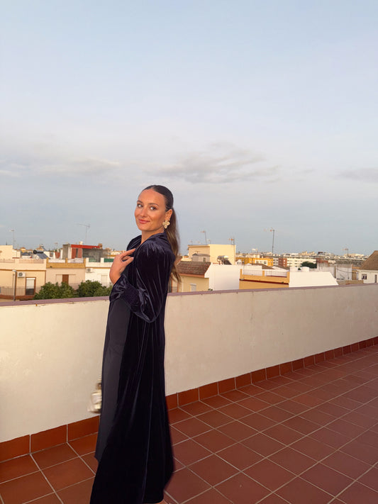 KAFTANE TERCIOPELO AZUL MARINO