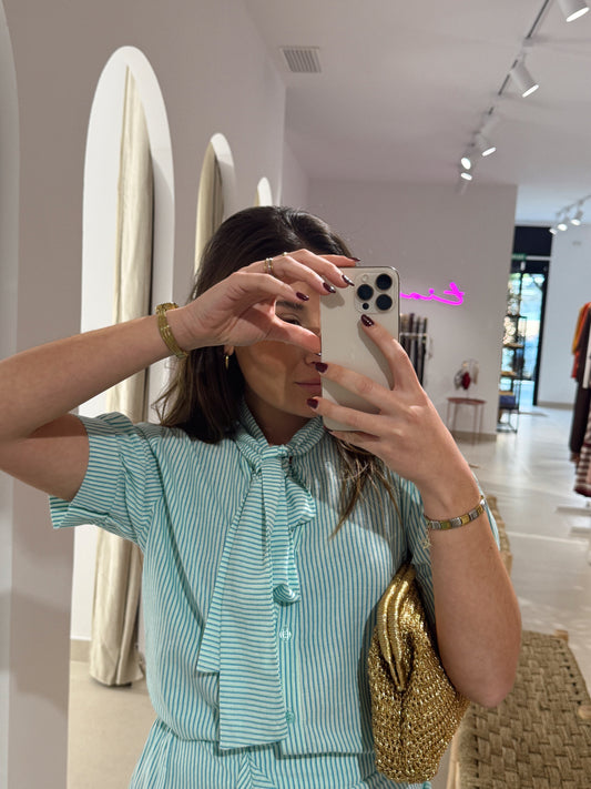 BLUSA MAIA RAYAS AZUL/VERDEAGUA