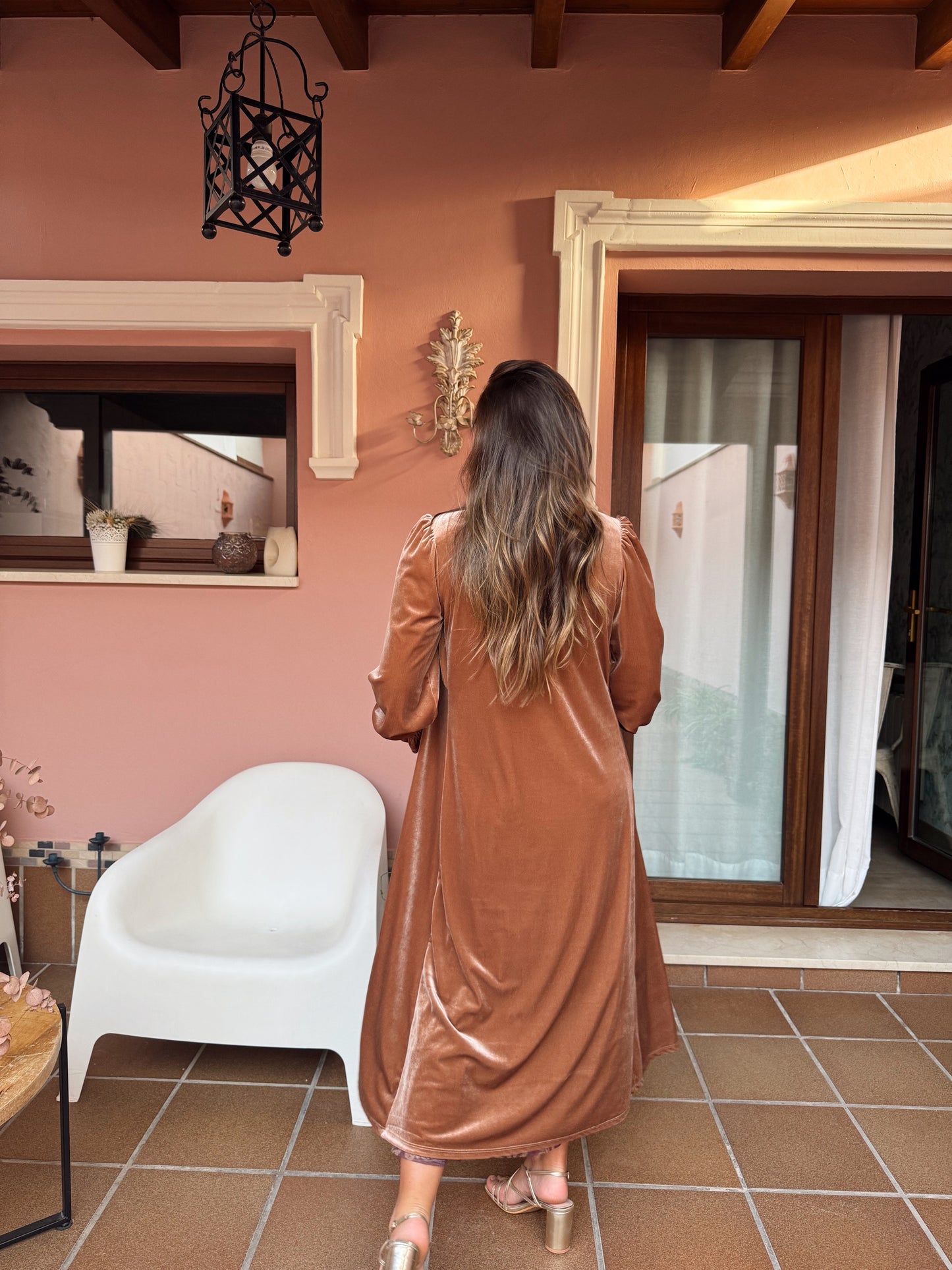 KAFTANE CAMEL TERCIOPELO