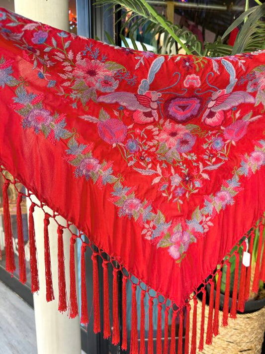 MANTONCILLO SÚPER MARIPOSAS ROJO