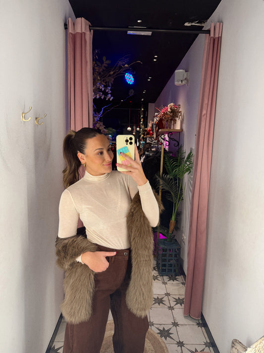 TOP BEIGE  TRANSLÚCIDO