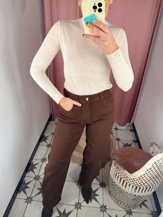 JEANS BARREL CHOCOLAT