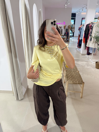 CAMISETA FRUNCE AMARILLA