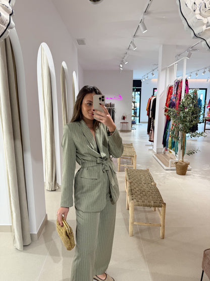 PANTALÓN SET RAYAS VERDE