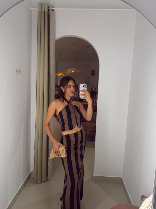 CONJUNTO VERA MARRÓN/NEGRO