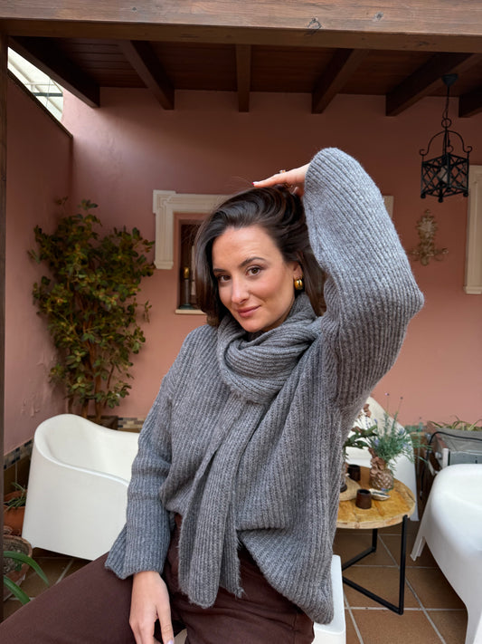 JERSEY BUFANDA GRIS