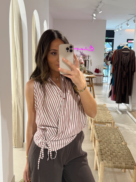 BLUSA MAR RAYAS ROJO/BLANCO