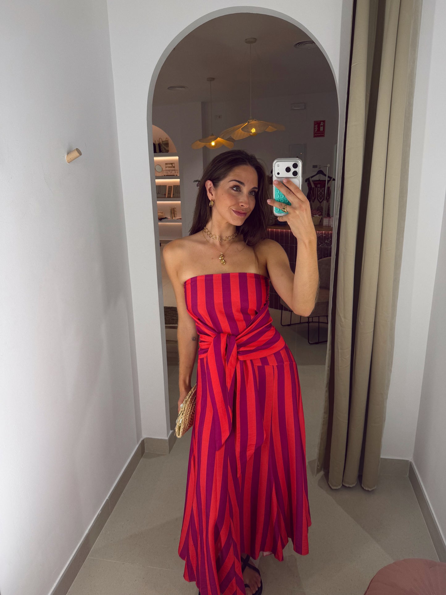 VESTIDO PASTORA RAYAS