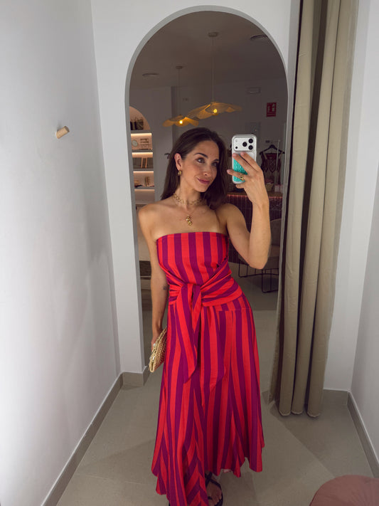 VESTIDO PASTORA RAYAS