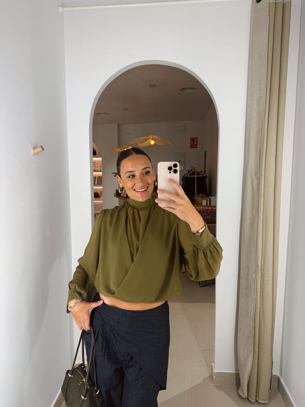 BLUSA GASA OLIVA