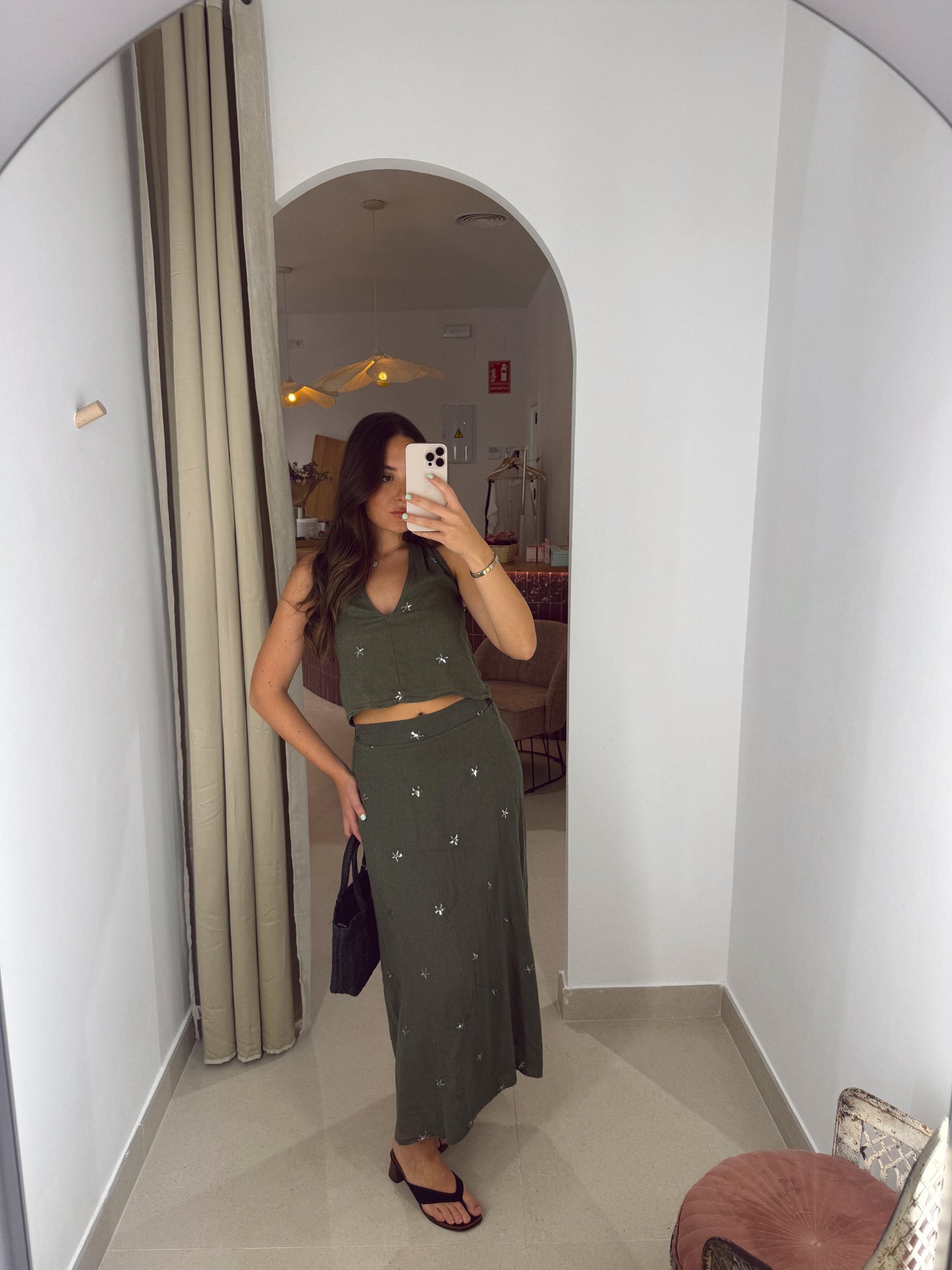 FALDA SET ESTRELLA VERDE