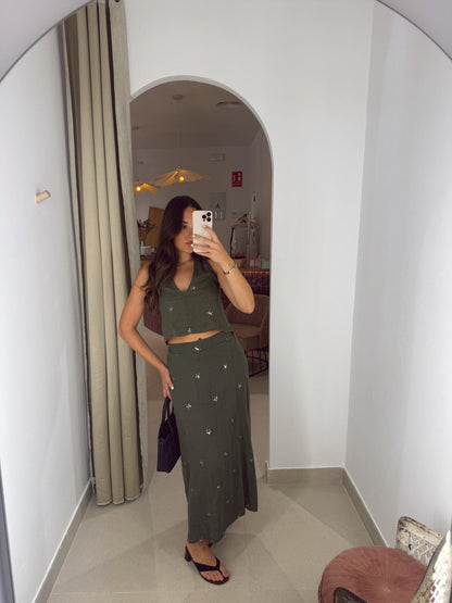 FALDA SET ESTRELLA VERDE