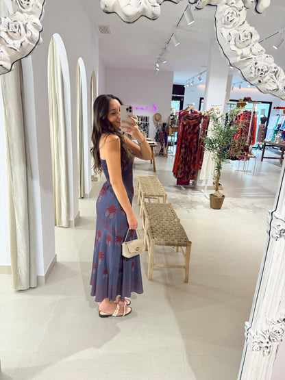 VESTIDO PALMERITAS AZUL