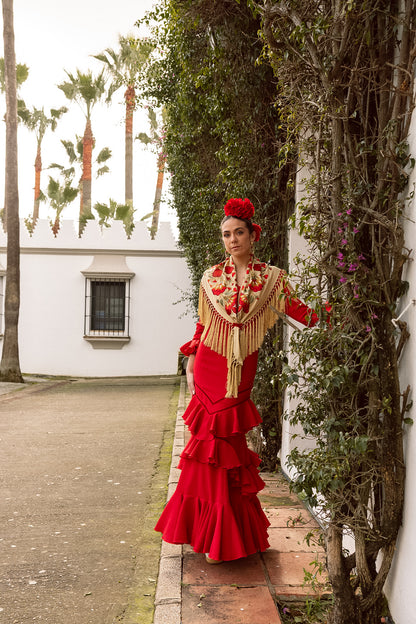 VESTIDO ROMINA ROJO CINTA ROJA