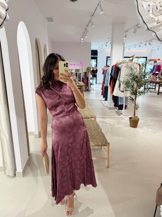 VESTIDO PARÍS BERENJENA