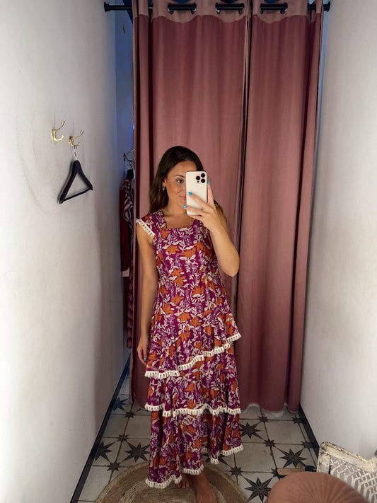 VESTIDO VOLANTES FLORES
