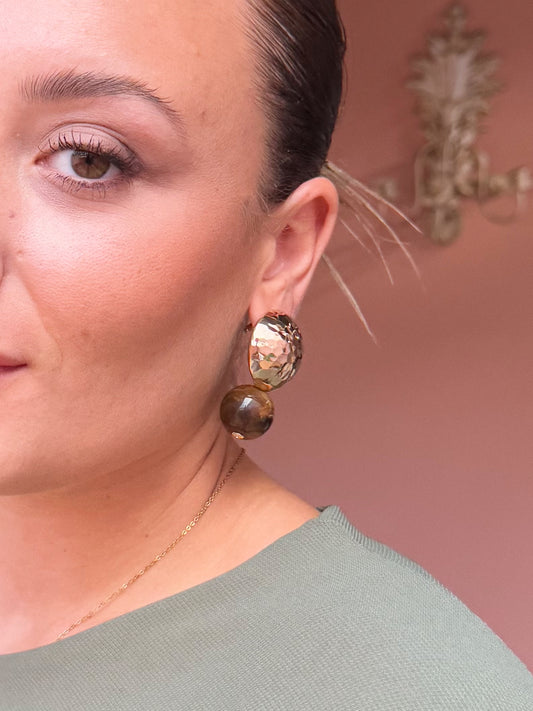PENDIENTES BORLÓN MARRÓN