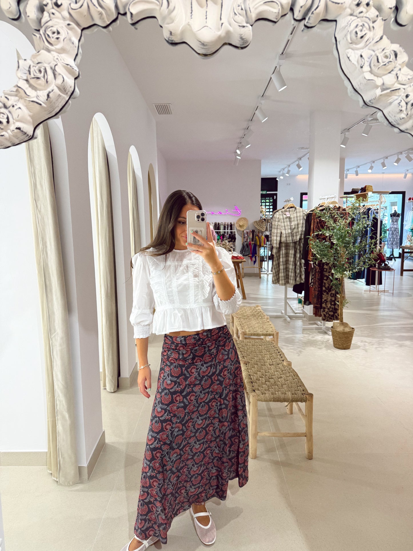 FALDA ESTAMPADA FRUNCIDITOS