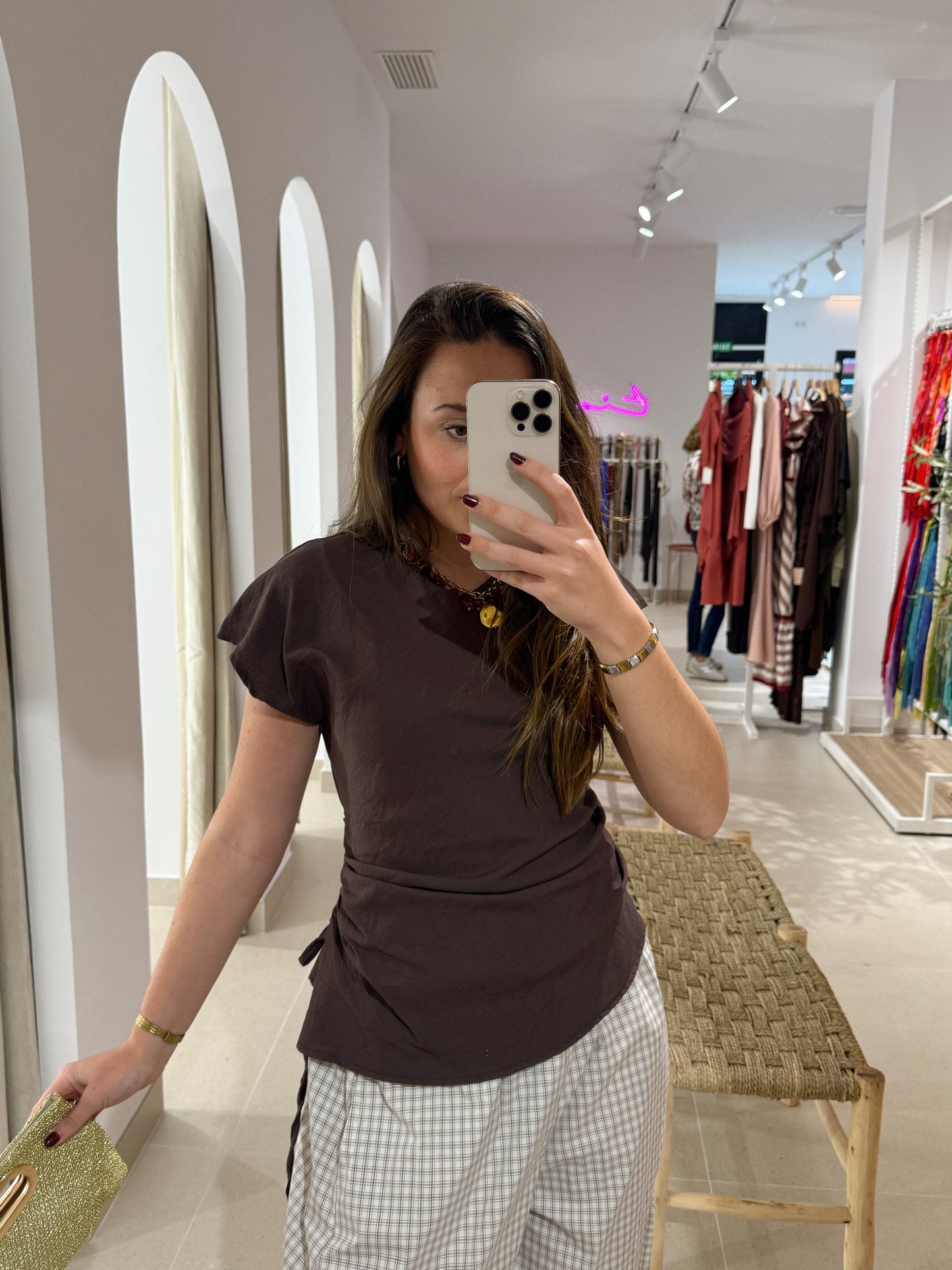 CAMISA LEONOR MARRÓN