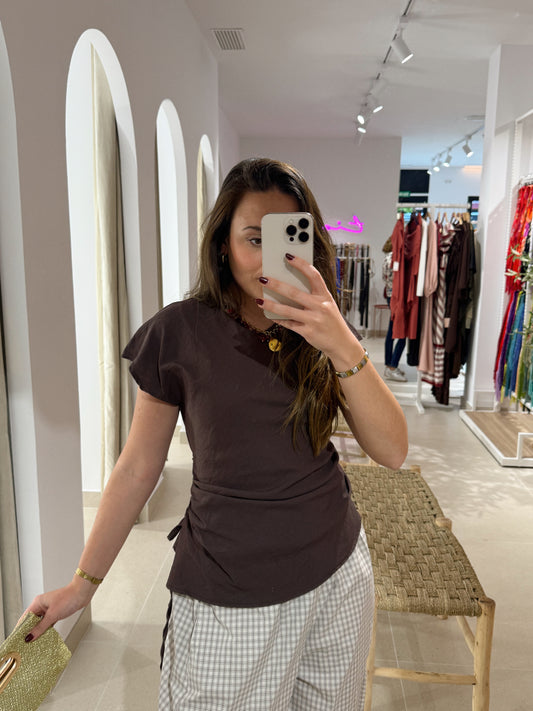 CAMISA LEONOR MARRÓN