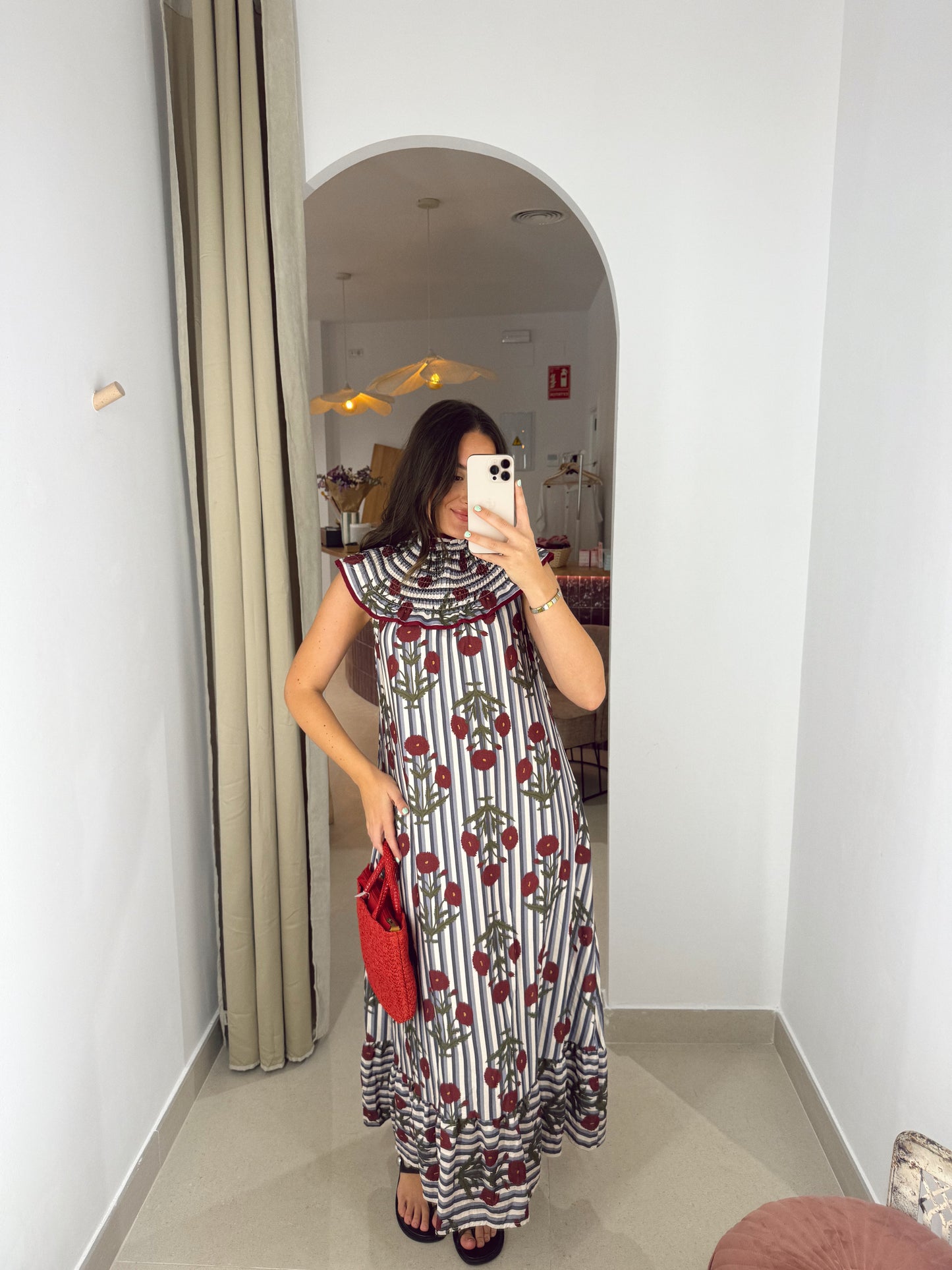 VESTIDO MILA RAYAS/FLOR