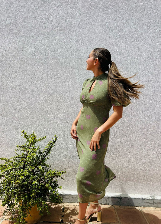 VESTIDO OLIVA FLOR