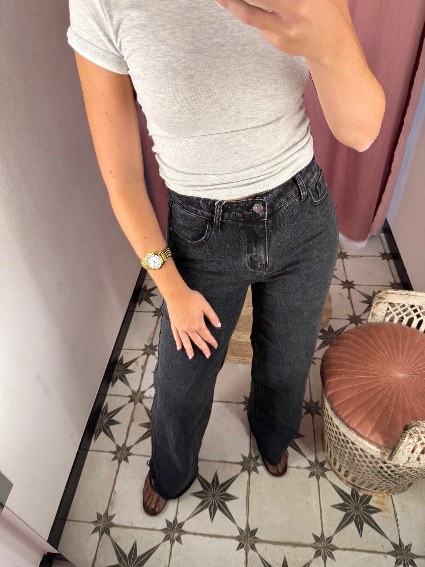 JEANS BLACK ESTRELLA PLATA