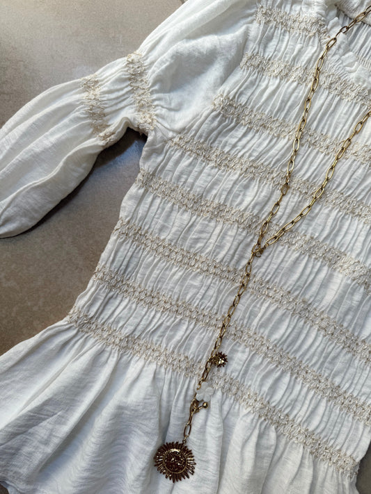 BLUSA NIDO DORADO BLANCA