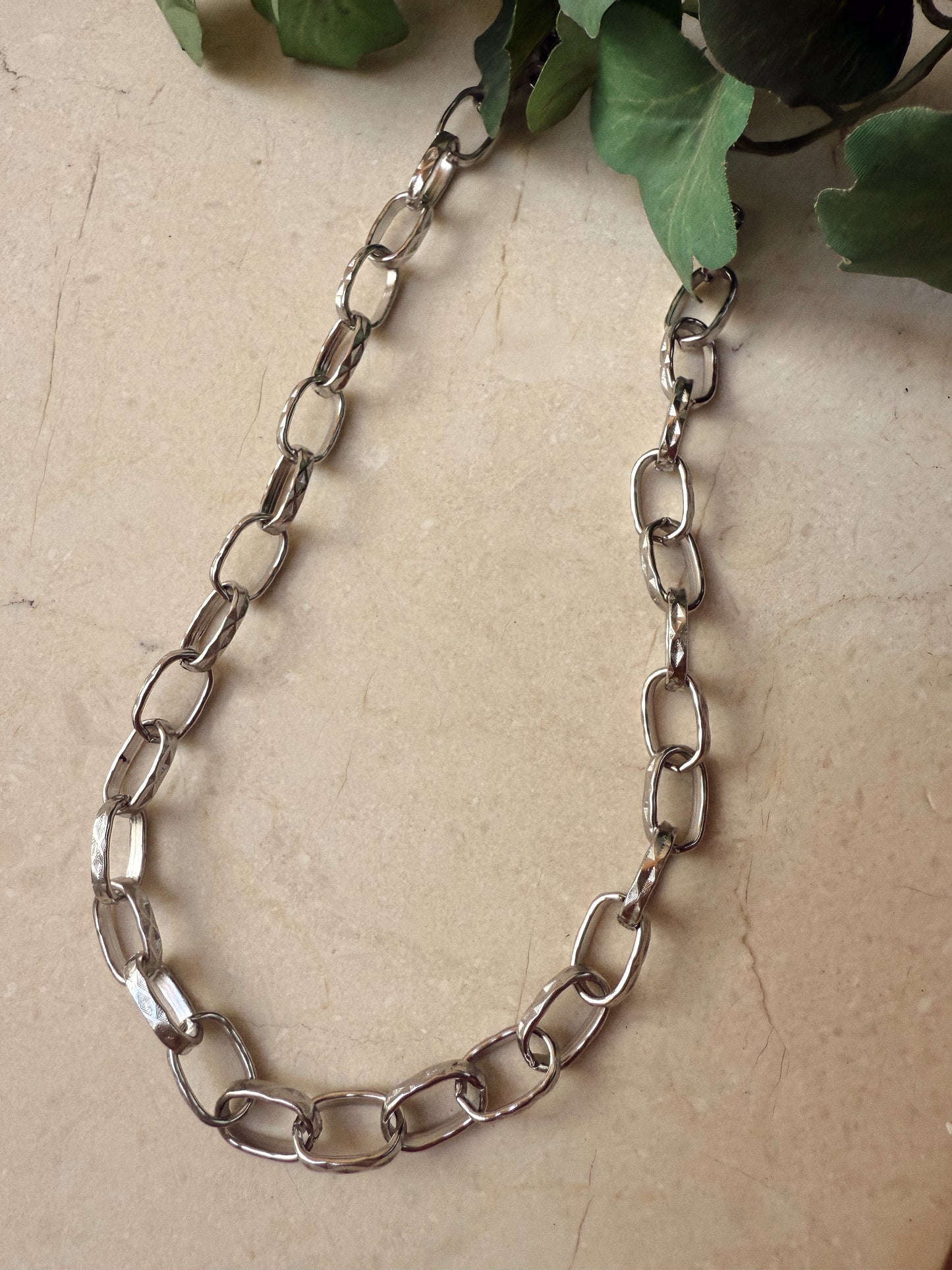 COLLAR CADENA ACERO PLATA