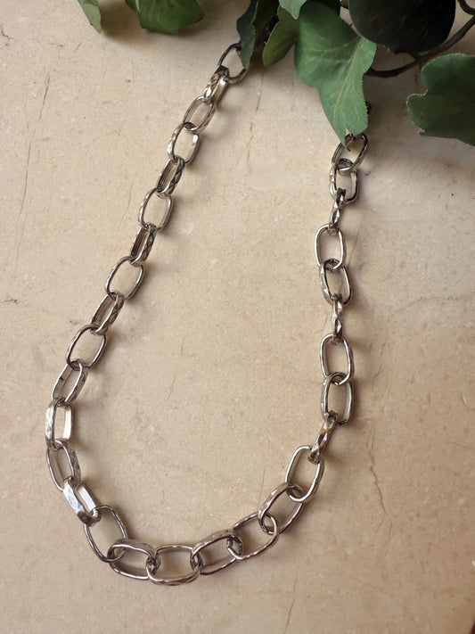 COLLAR CADENA ACERO PLATA