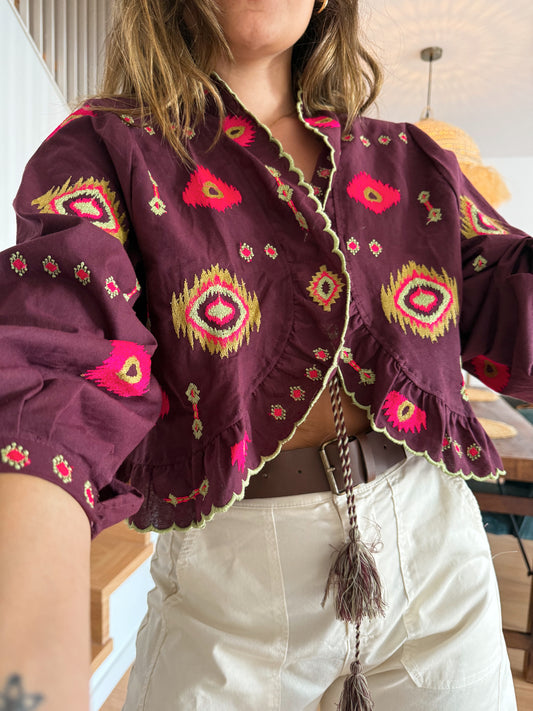 CAMISA INDIA BERENJENA