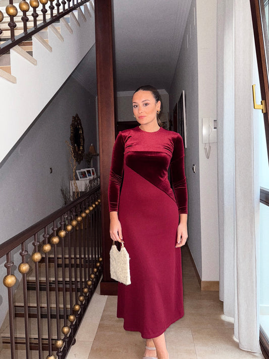 VESTIDO LUISA BURDEOS